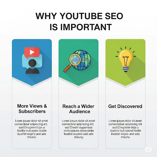 YouTube SEO is important for three reasons: it helps you get more views and subscribers, lets you reach a wider audience, and helps new people discover your videos.
