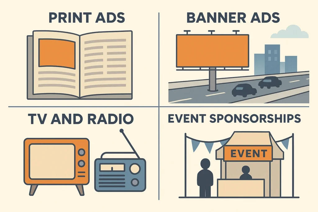 traditional marketing methods print ads and banner ads