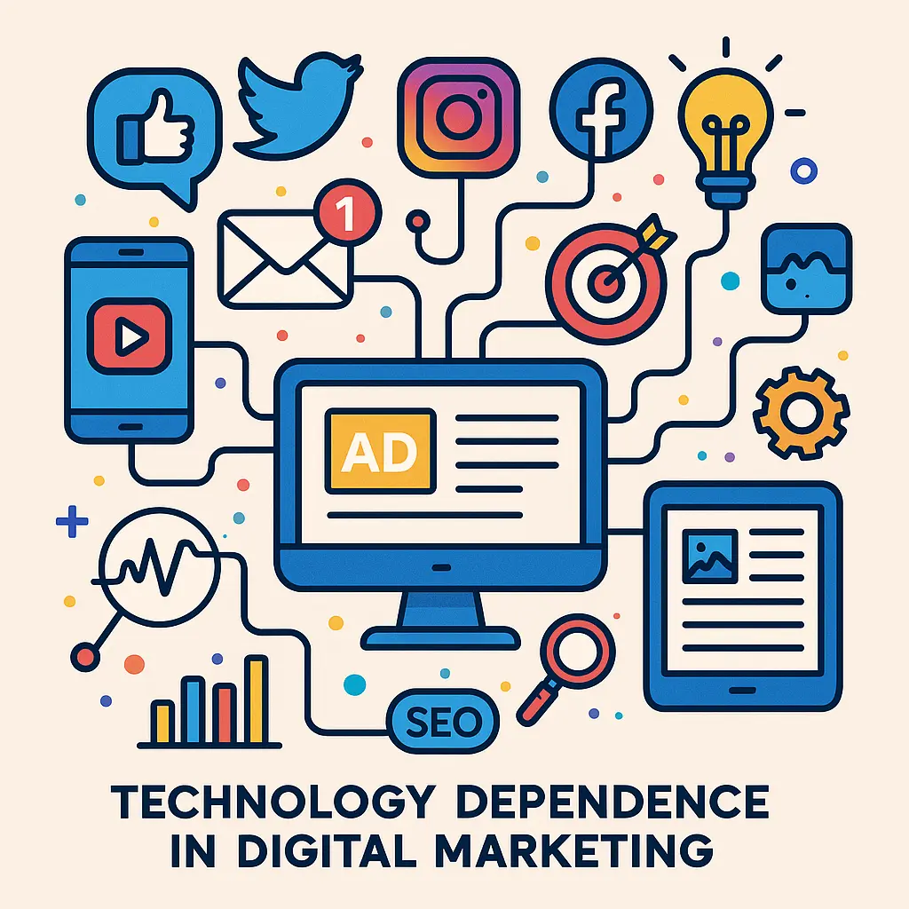 Dependency on technology in digital marketing