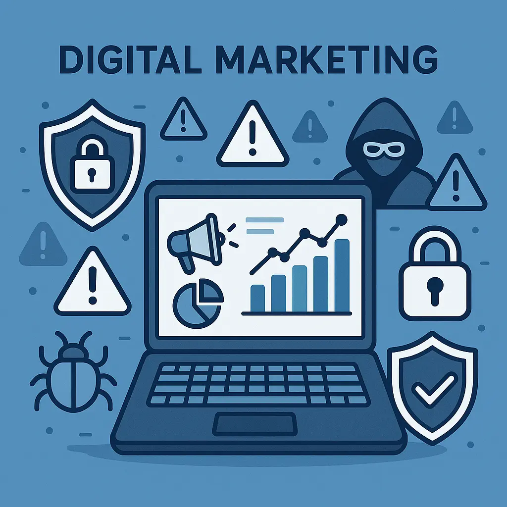 Digital marketing security and privacy challenges illustration