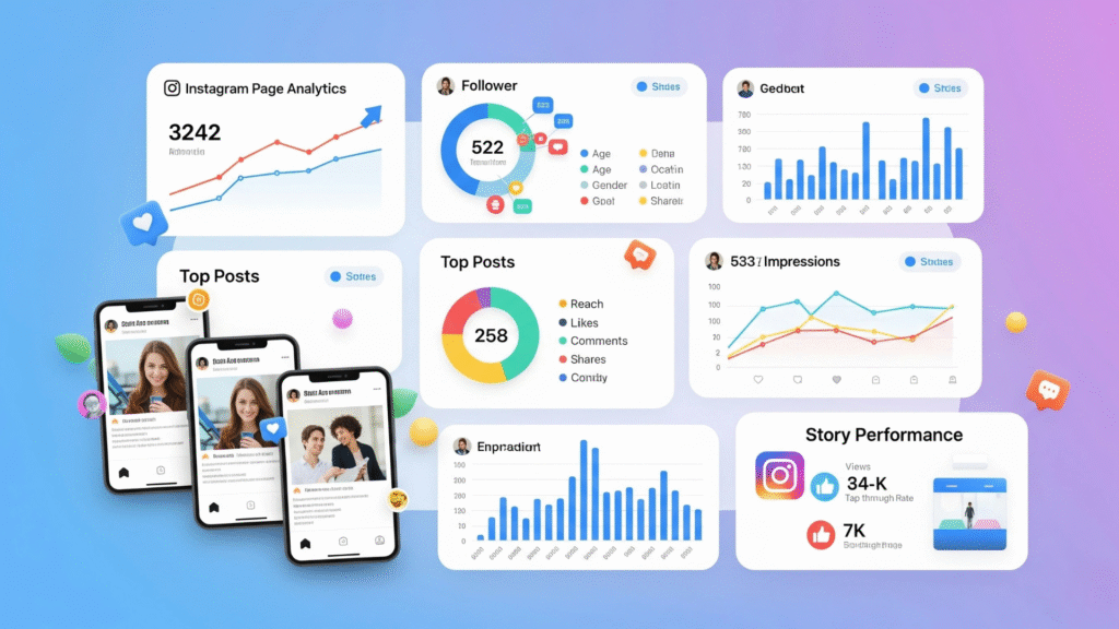 Instagram page analytics insights dashboard