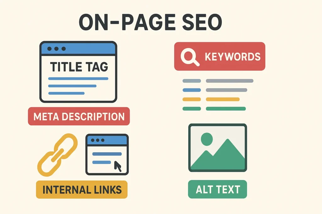 Content optimization and keyword management techniques for on-page SEO..