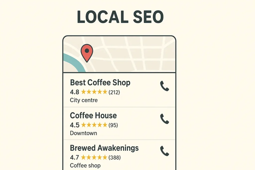 Local SEO with Google maps listing and customer reviews