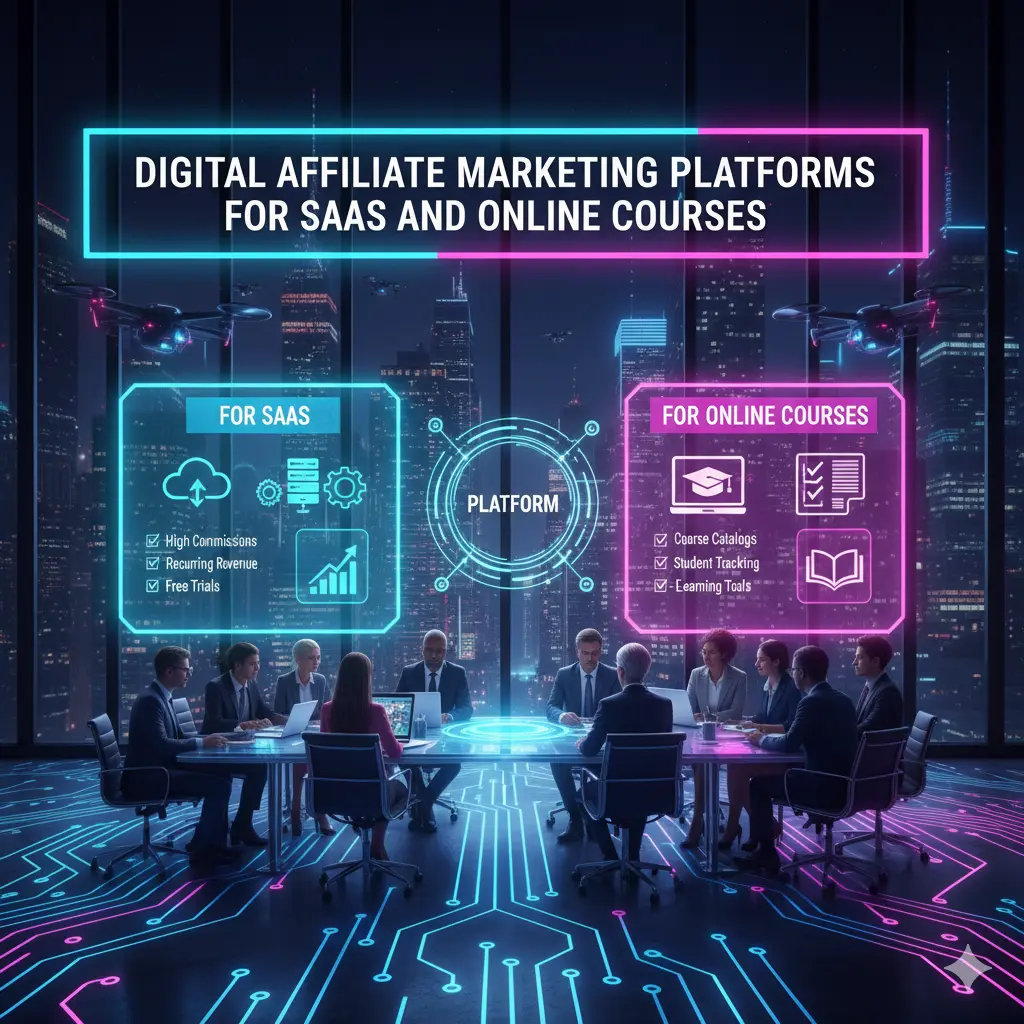 Digital affiliate marketing platforms for SaaS and online courses
