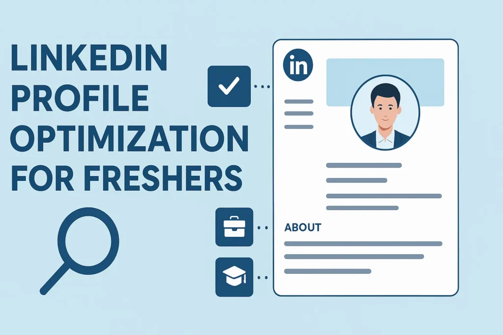 Example showing LinkedIn profile optimization for freshers.