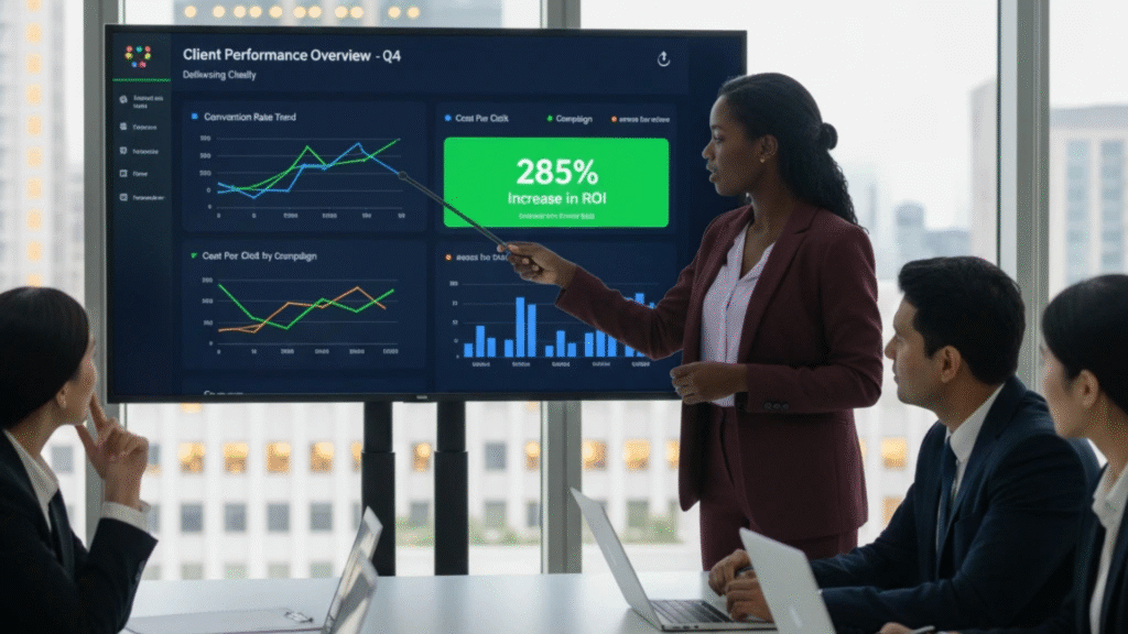 google ads report for clients in looker studio dashboard
