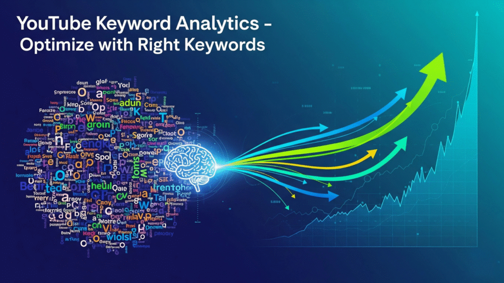 YouTube keyword analytics dashboard showing keyword rankings and traffic sources