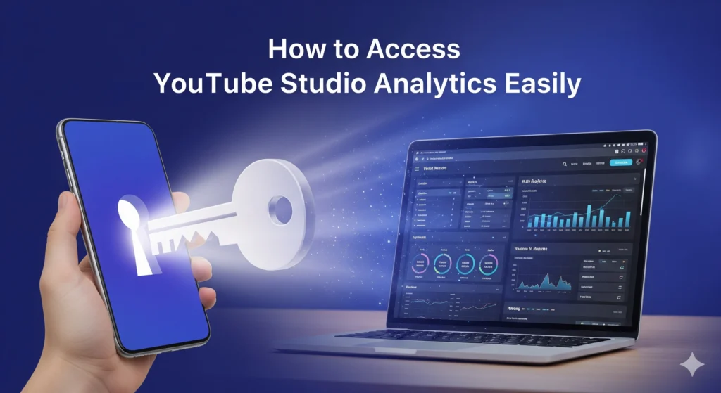 YouTube studio analytics overview with audience and video performance