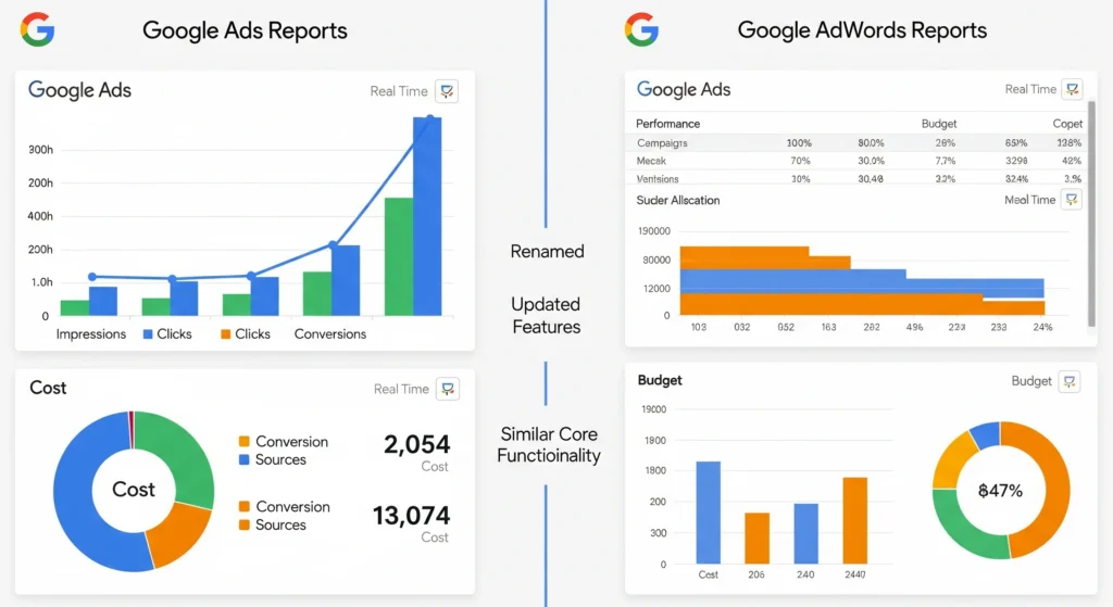 2. Google Ads Reports vs Google AdWords Report